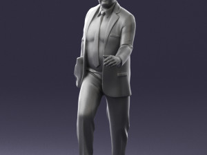000121 Businessman Walking with Bag 0226 Modelo 3D