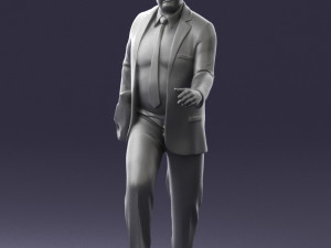 000121 Businessman Walking with Bag 0226 Modelo 3D