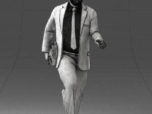 000121 Businessman Walking with Bag 0226 Modelo 3D