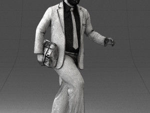 000121 Businessman Walking with Bag 0226 Modelo 3D