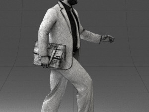000121 Businessman Walking with Bag 0226 Modelo 3D