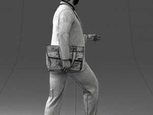 000121 Businessman Walking with Bag 0226 Modelo 3D
