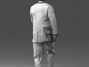 000121 Businessman Walking with Bag 0226 Modelo 3D