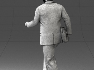 000121 Businessman Walking with Bag 0226 Modelo 3D