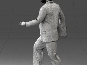000121 Businessman Walking with Bag 0226 Modelo 3D