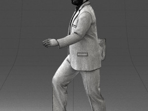000121 Businessman Walking with Bag 0226 Modelo 3D