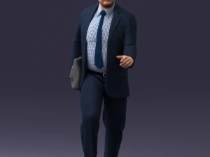 000121 Businessman Walking with Bag 0226 3dp 3D Print Model