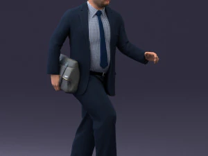 000121 Businessman Walking with Bag 0226 3dp 3D Print Model