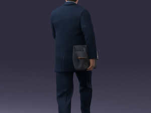 000121 Businessman Walking with Bag 0226 3dp Modèles 3D en vedette