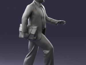 000121 Businessman Walking with Bag 0226 3dp Modèles 3D en vedette