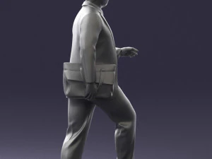 000121 Businessman Walking with Bag 0226 3dp 3D Print Model