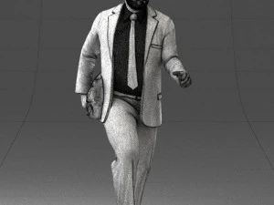 000121 Businessman Walking with Bag 0226 3dp 3D Print Model