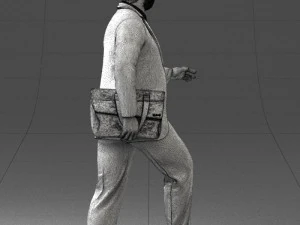 000121 Businessman Walking with Bag 0226 3dp 3D Print Model