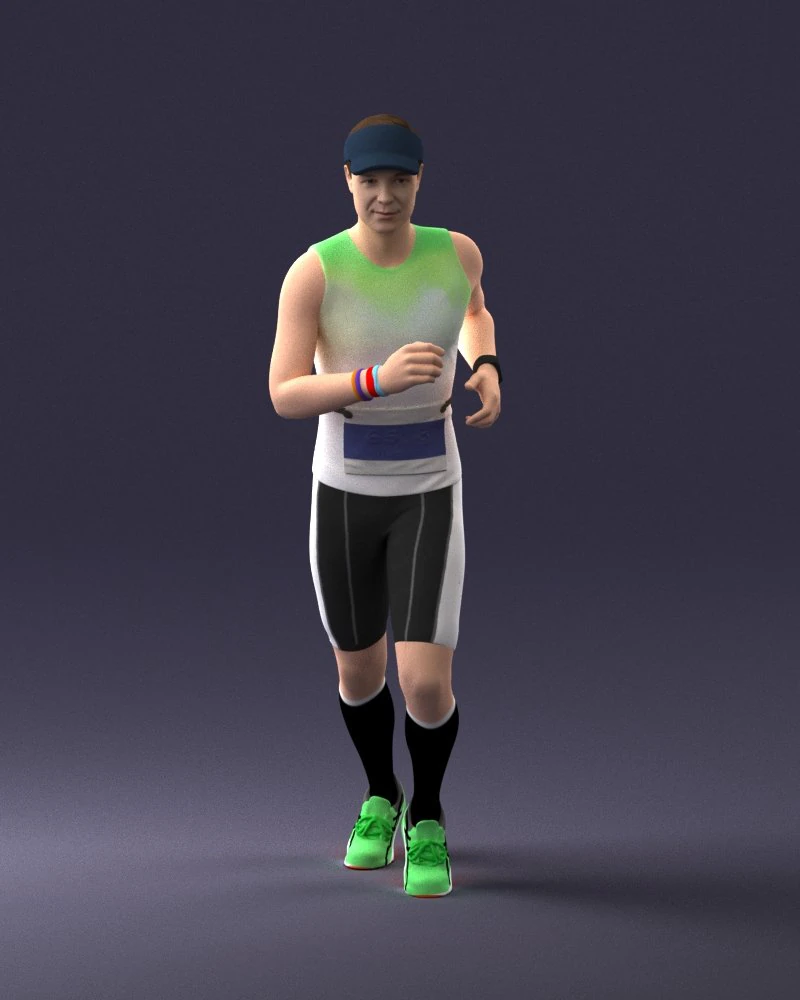 000124 Running man in tracksuit 0424 3dp 3D Print Model .c4d .max .obj .3ds .fbx .stl .blend 