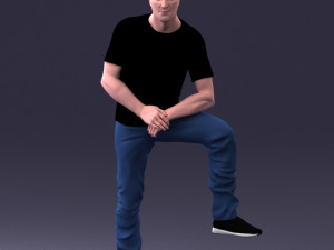 man in black t-shirt 1201 3d print ready 3D Print Model