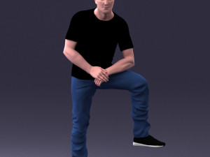 man in black t-shirt 1201 3d print ready 3D-Druckmodell