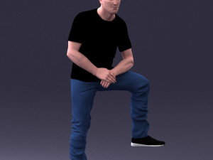 man in black t-shirt 1201 3d print ready 3D-Druckmodell