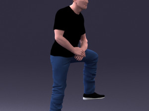 man in black t-shirt 1201 3d print ready 3D-Druckmodell