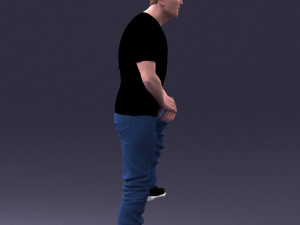 man in black t-shirt 1201 3d print ready 3D-Druckmodell