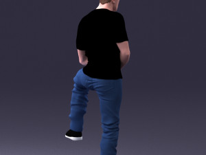 man in black t-shirt 1201 3d print ready 3D-Druckmodell