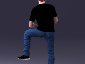 man in black t-shirt 1201 3d print ready 3D-Druckmodell