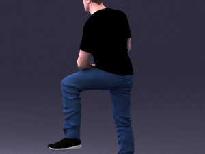 man in black t-shirt 1201 3d print ready 3D-Druckmodell