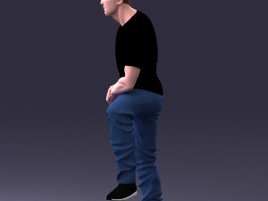 man in black t-shirt 1201 3d print ready 3D-Druckmodell