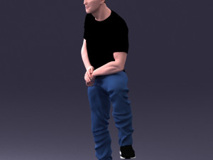 man in black t-shirt 1201 3d print ready 3D-Druckmodell
