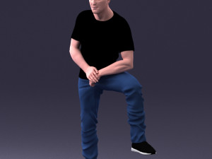 man in black t-shirt 1201 3d print ready 3D-Druckmodell