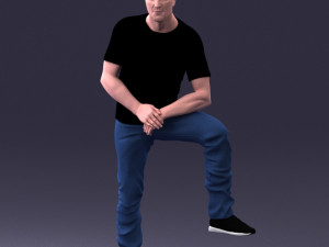 man in black t-shirt 1201 3d print ready 3D-Druckmodell