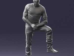 man in black t-shirt 1201 3d print ready 3D-Druckmodell