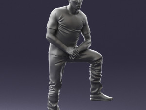 man in black t-shirt 1201 3d print ready 3D-Druckmodell