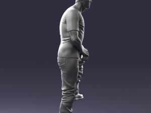 man in black t-shirt 1201 3d print ready 3D-Druckmodell