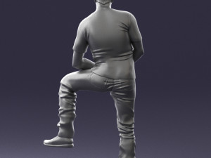 man in black t-shirt 1201 3d print ready 3D-Druckmodell