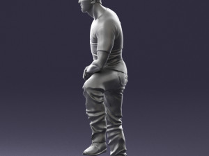 man in black t-shirt 1201 3d print ready 3D-Druckmodell