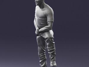 man in black t-shirt 1201 3d print ready 3D-Druckmodell