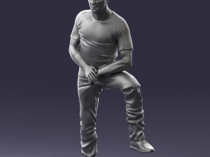 man in black t-shirt 1201 3d print ready 3D-Druckmodell