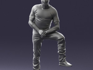 man in black t-shirt 1201 3d print ready 3D-Druckmodell