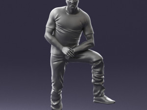 man in black t-shirt 1201 3d print ready 3D-Druckmodell