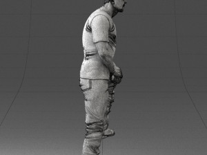 man in black t-shirt 1201 3d print ready 3D-Druckmodell