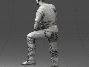 man in black t-shirt 1201 3d print ready 3D-Druckmodell