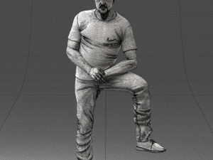 man in black t-shirt 1201 3d print ready 3D-Druckmodell