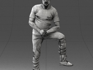 man in black t-shirt 1201 3d print ready 3D-Druckmodell