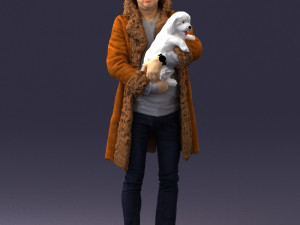man with dog 0106 Model 3D