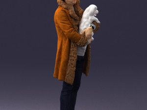 man with dog 0106 Model 3D