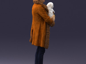 man with dog 0106 Model 3D