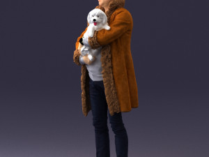 man with dog 0106 Model 3D