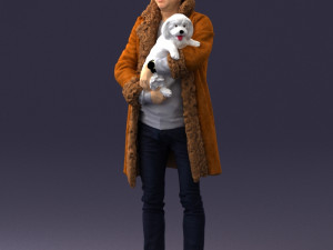 man with dog 0106 Model 3D