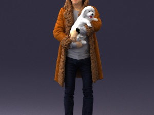 man with dog 0106 Model 3D