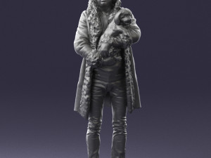 man with dog 0106 Model 3D